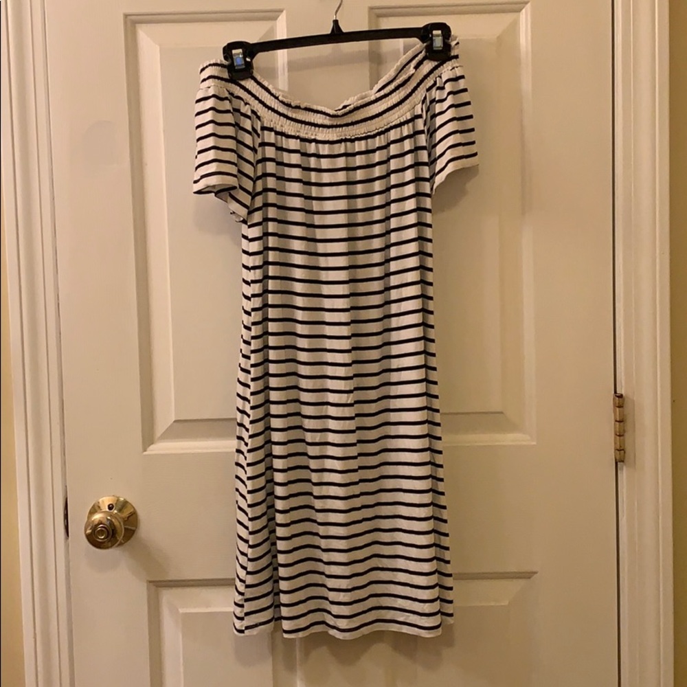 Off the shoulder stripped dress
